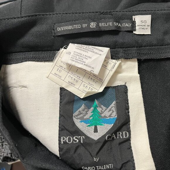 Vintage Post Card by Dario Talenti Italian Designer 80s Black Ski Pants - IT 50 - Picture 6 of 6
